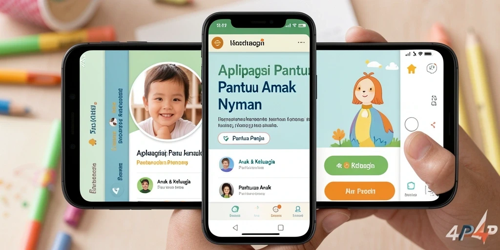 Antarmuka aplikasi 4P4P yang memudahkan pemantauan anak.