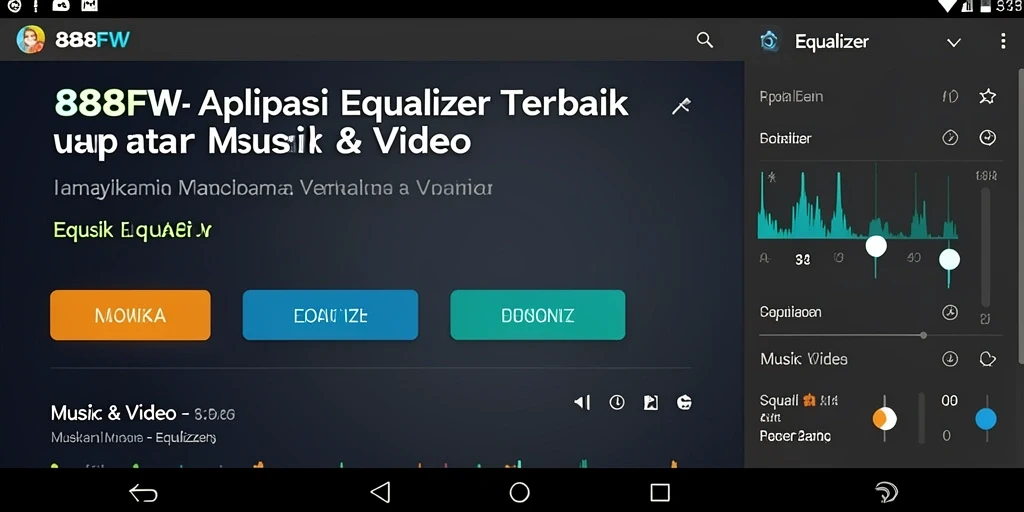 Tampilan antarmuka aplikasi 888FW untuk pengaturan Equalizer.