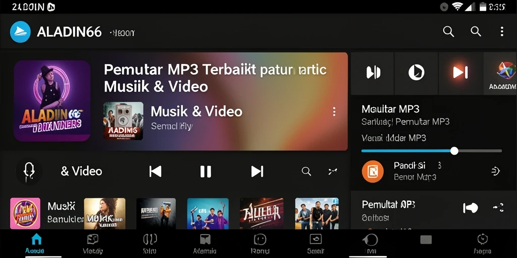 Tampilan antarmuka Pemutar MP3 ALADIN66 yang user-friendly.