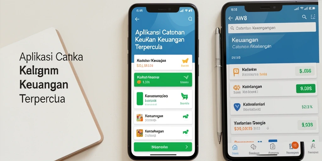 Antarmuka sederhana aplikasi AW8 untuk catatan keuangan.