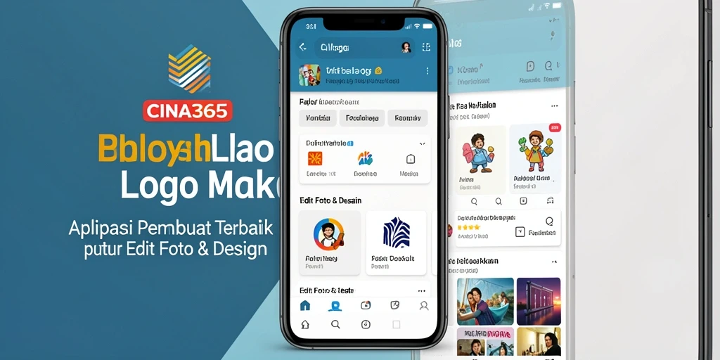 Antarmuka pengguna CINA365 saat mendesain logo yang menarik.