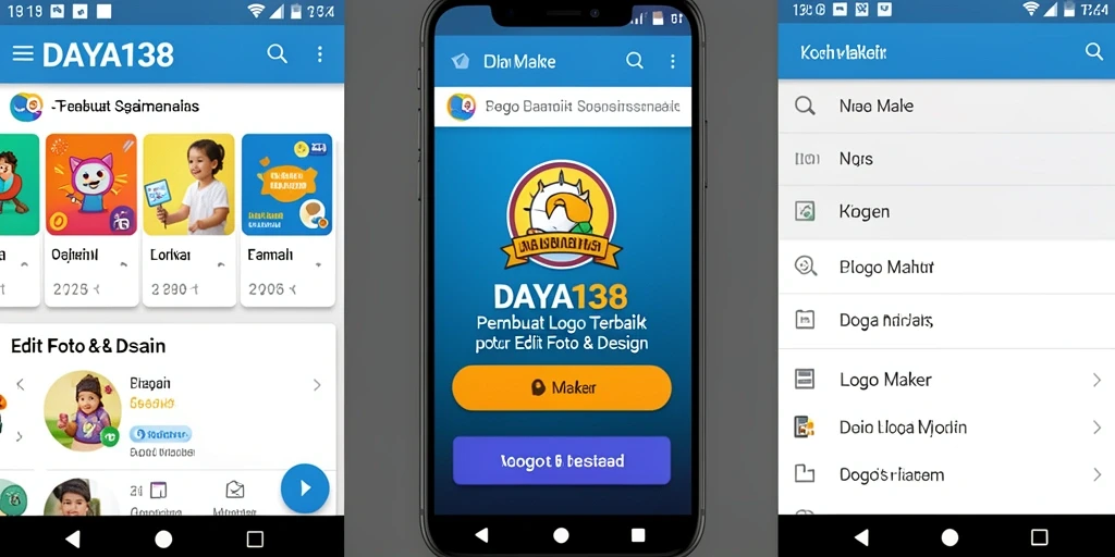 Tampilan antarmuka aplikasi Logo Maker DAYA138 yang sederhana dan intuitif.