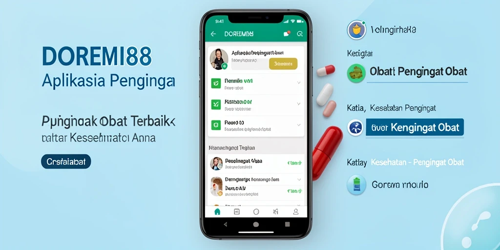 Tampilan antarmuka DOREMI88 yang sederhana dan fungsional untuk pengingat obat.
