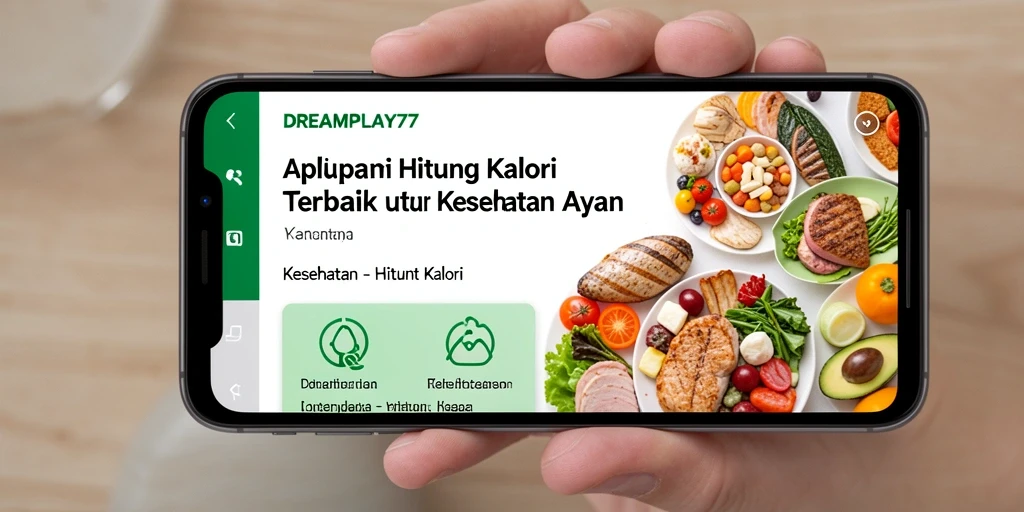Antarmuka <strong>DREAMPLAY77</strong> menampilkan fitur hitung kalori yang menarik dan informatif.