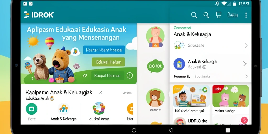 Antarmuka edukatif yang menarik dan interaktif untuk anak.