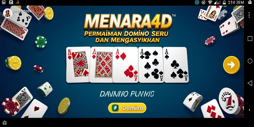 Antarmuka permainan domino MENARA4D yang menarik dan interaktif.