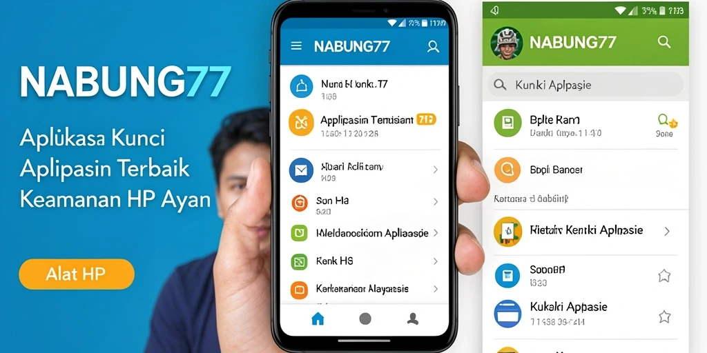 Antarmuka utama NABUNG77 untuk mengunci aplikasi.