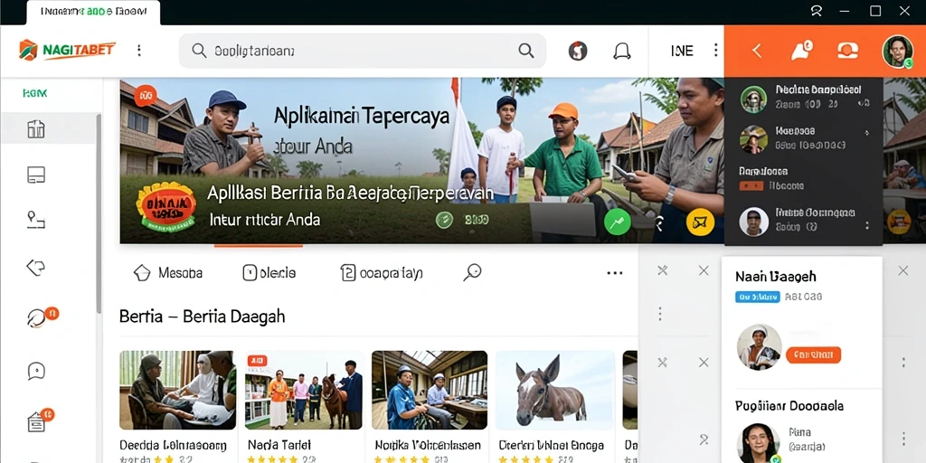 Antarmuka NAGITABET yang bersih dan modern