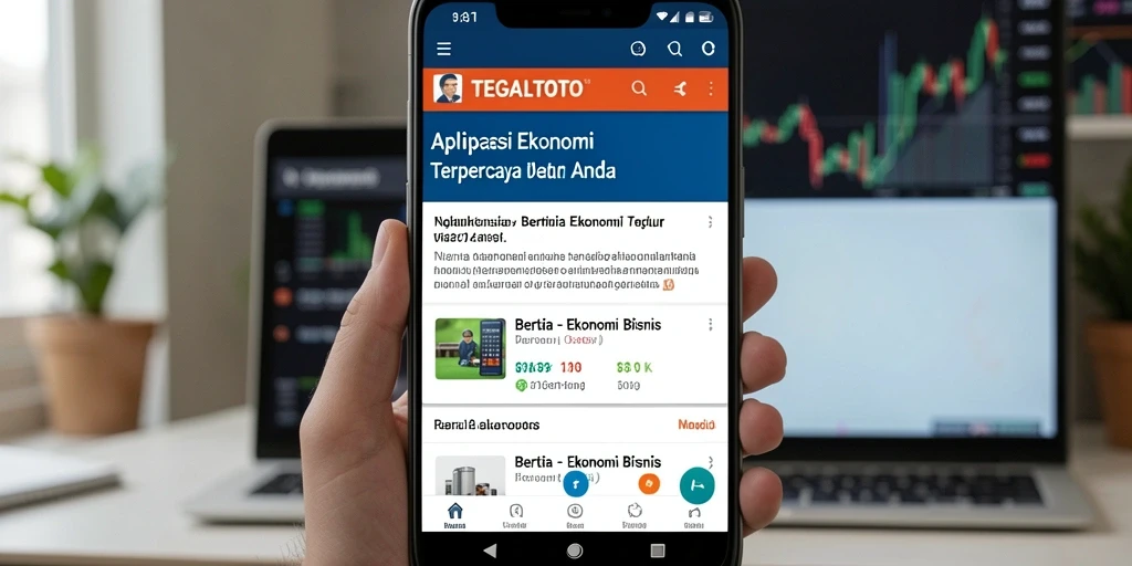 Tampilan antarmuka TEGALTOTO menampilkan berita ekonomi terbaru.
