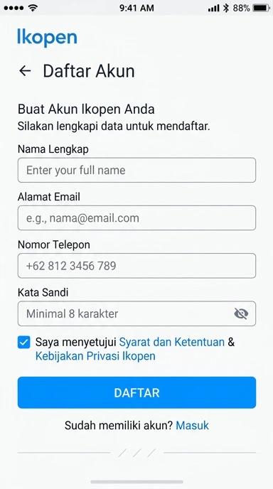 Buat Akun Baru di lkopen dengan Mudah